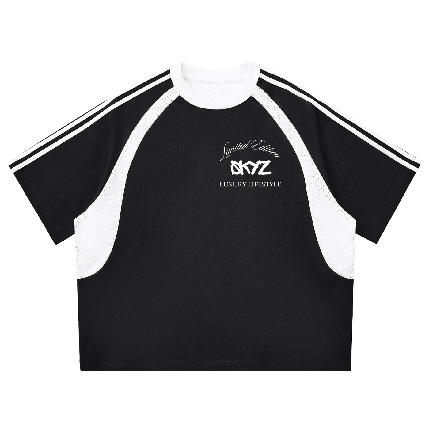 Unisex Contrast Panel Mesh Shirt