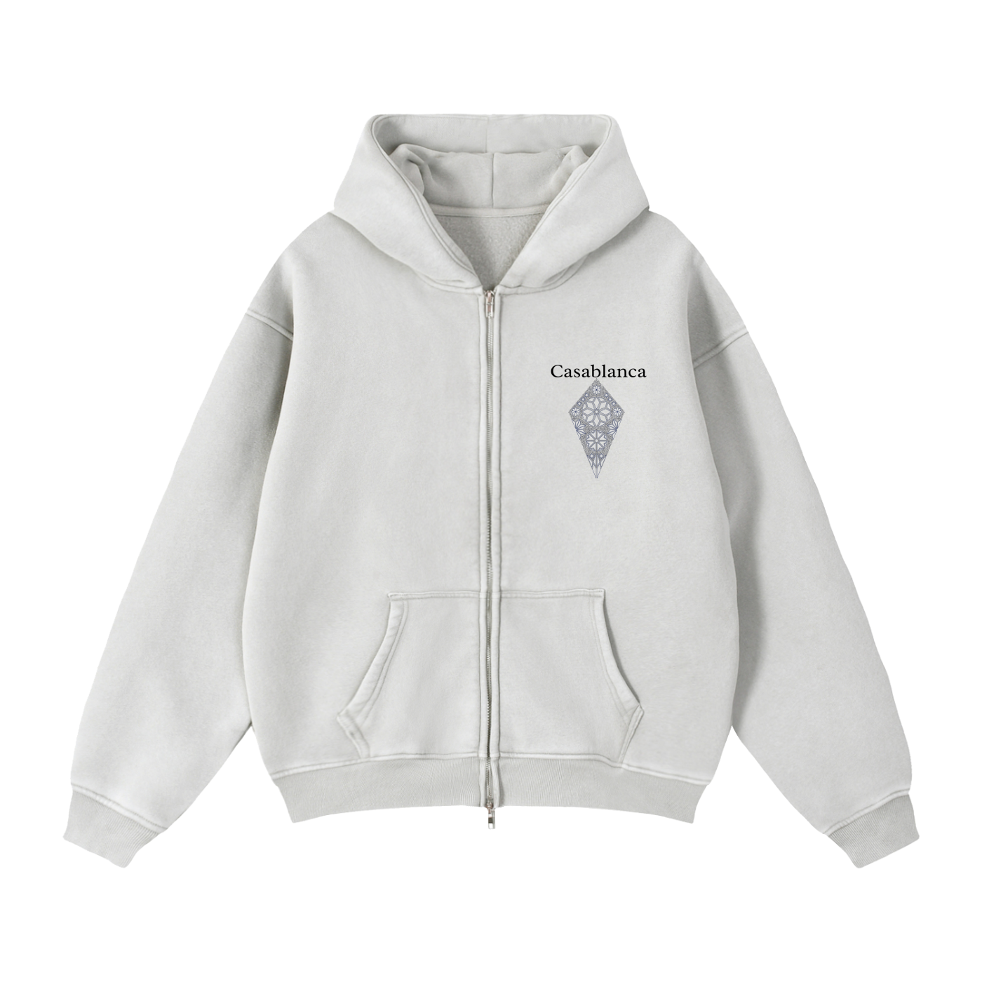 Unisex Shard Zip Boxy Hoodie