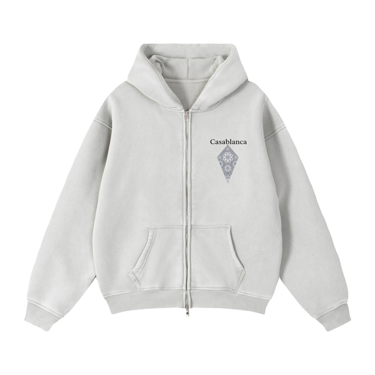Unisex Shard Zip Boxy Hoodie