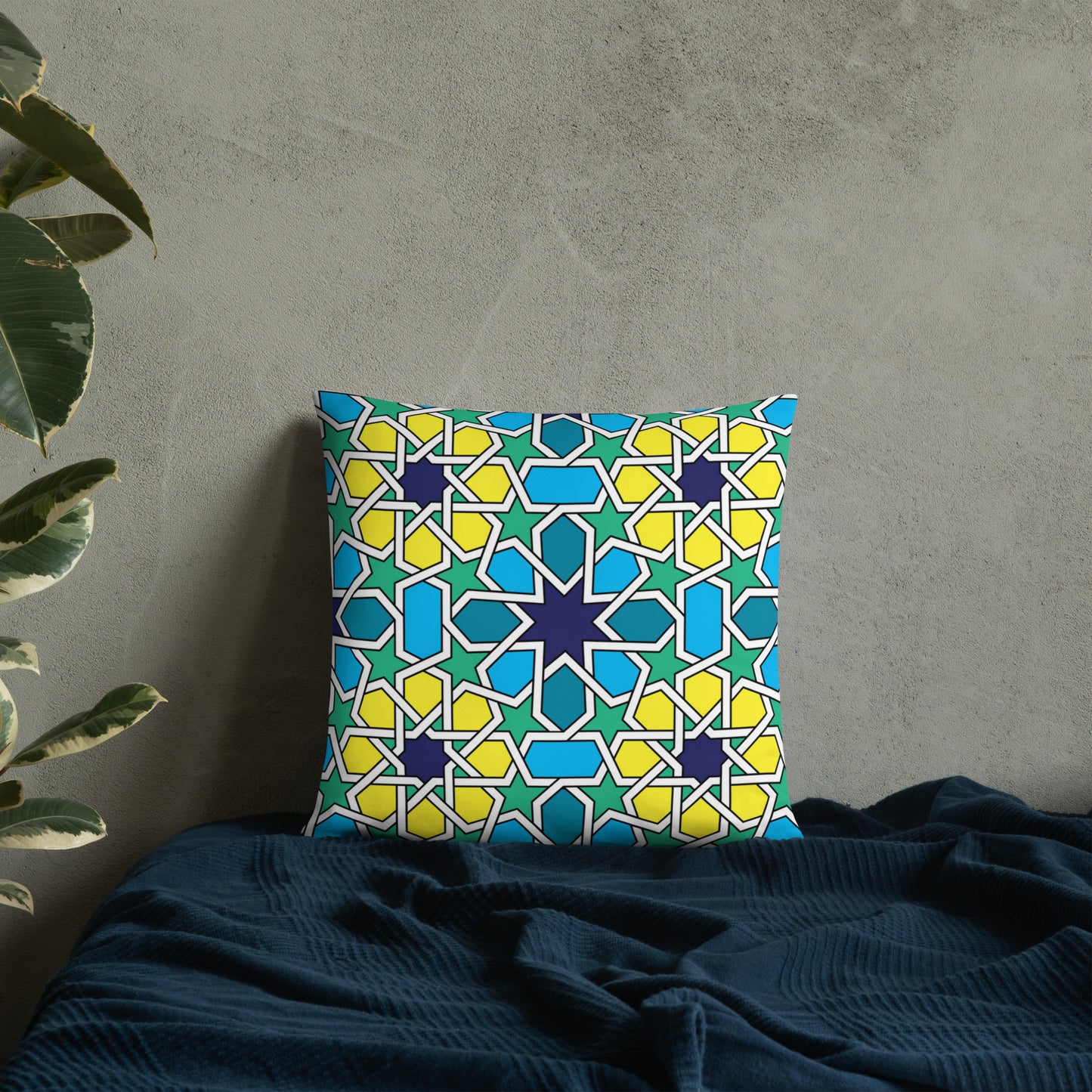 Colorful Moroccan Mosaic Design Pillow