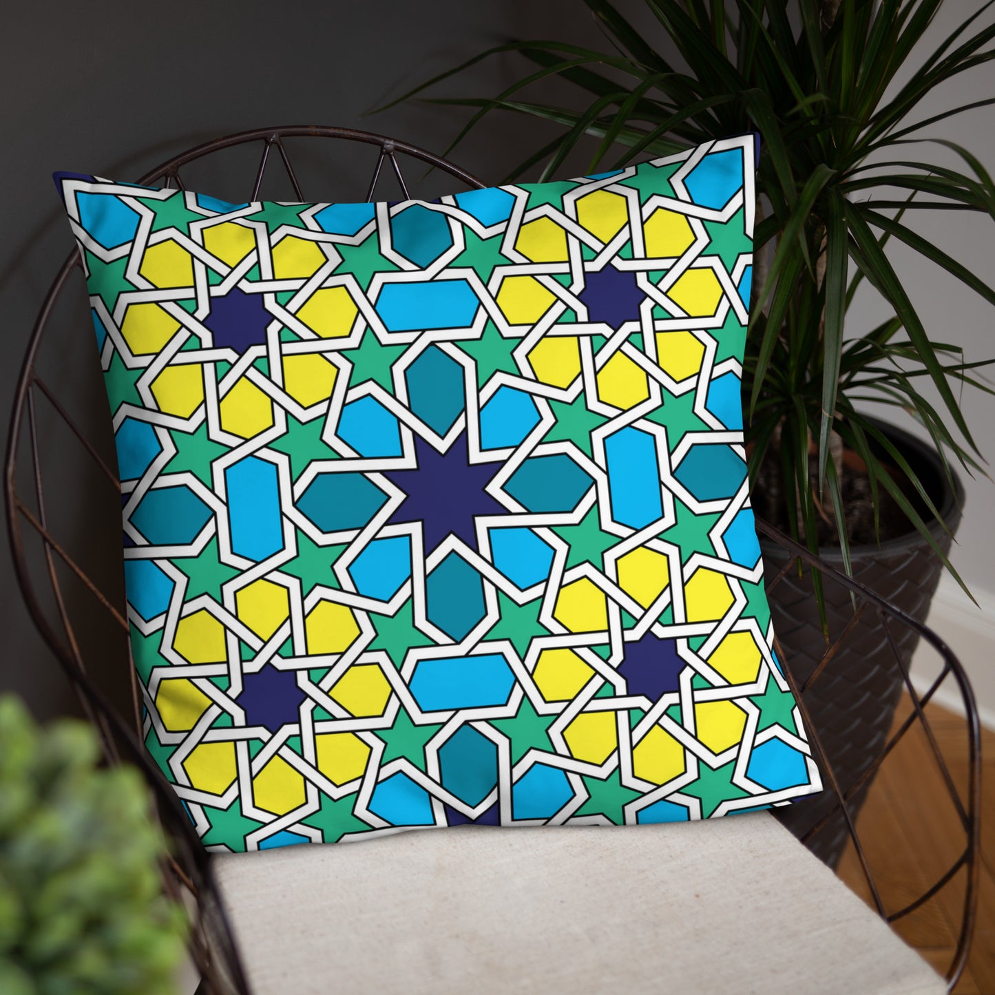 Colorful Moroccan Mosaic Design Pillow