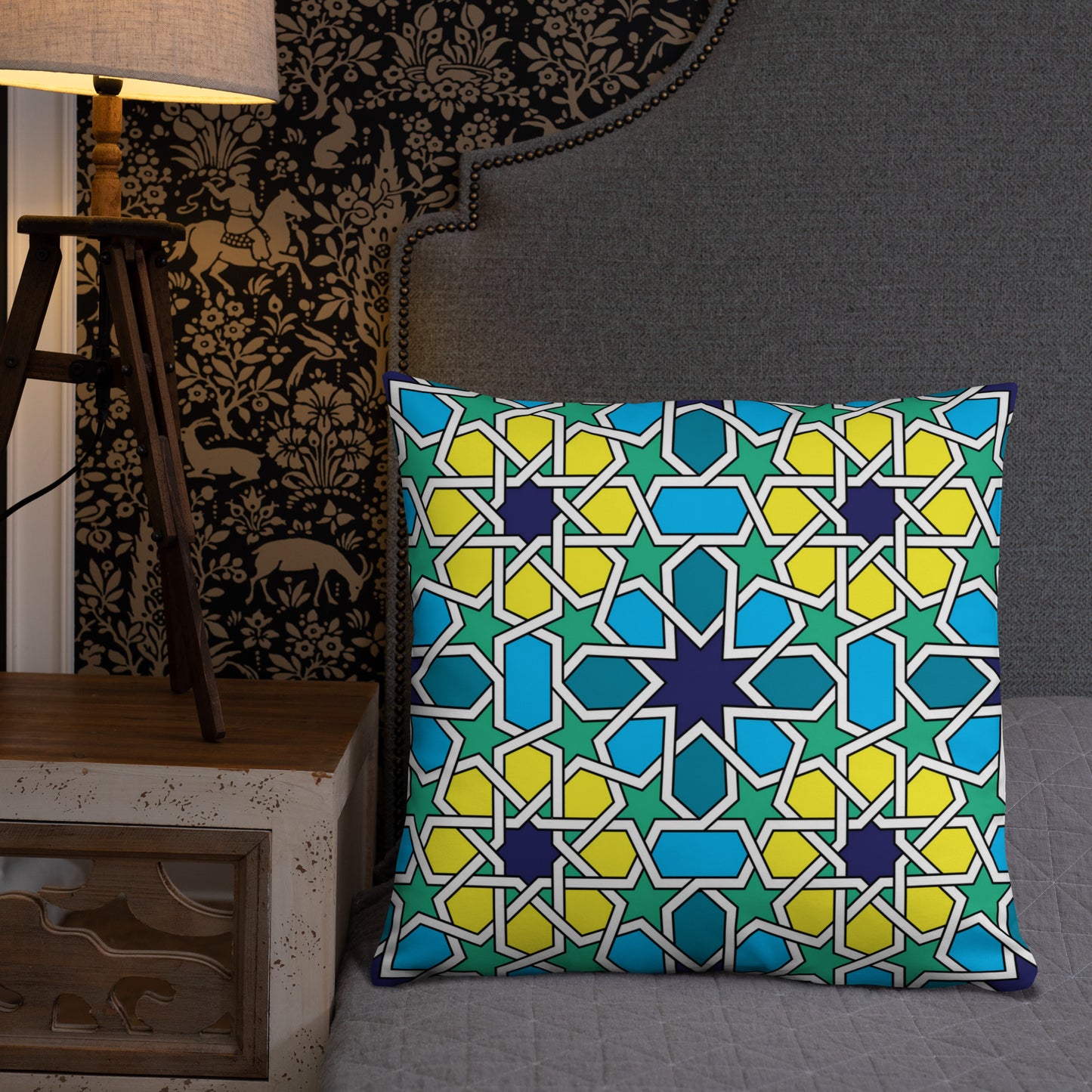 Colorful Moroccan Mosaic Design Pillow