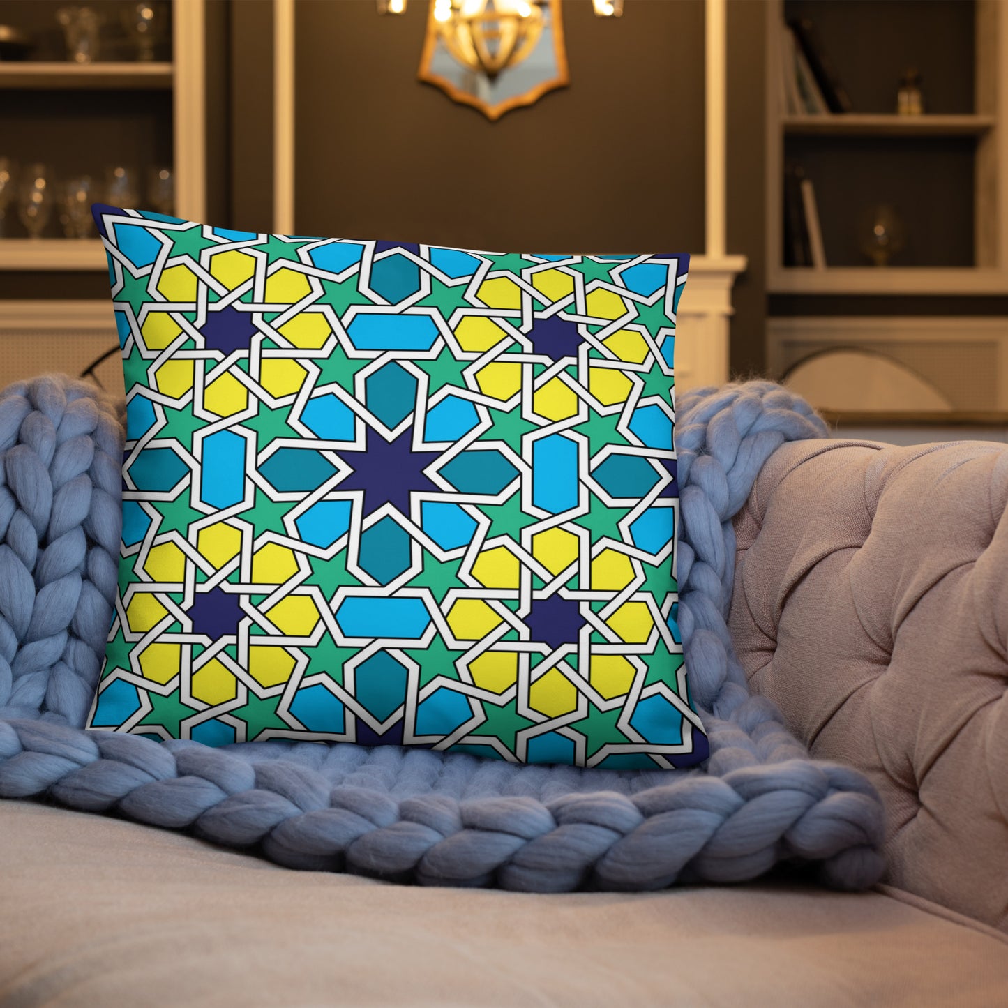 Colorful Moroccan Mosaic Design Pillow