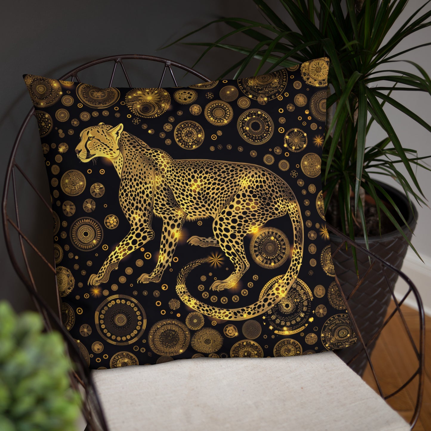 Cheetah Gold Design Pillow