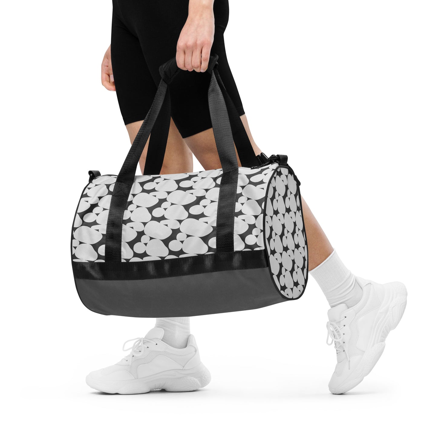 Gray & White Duffle