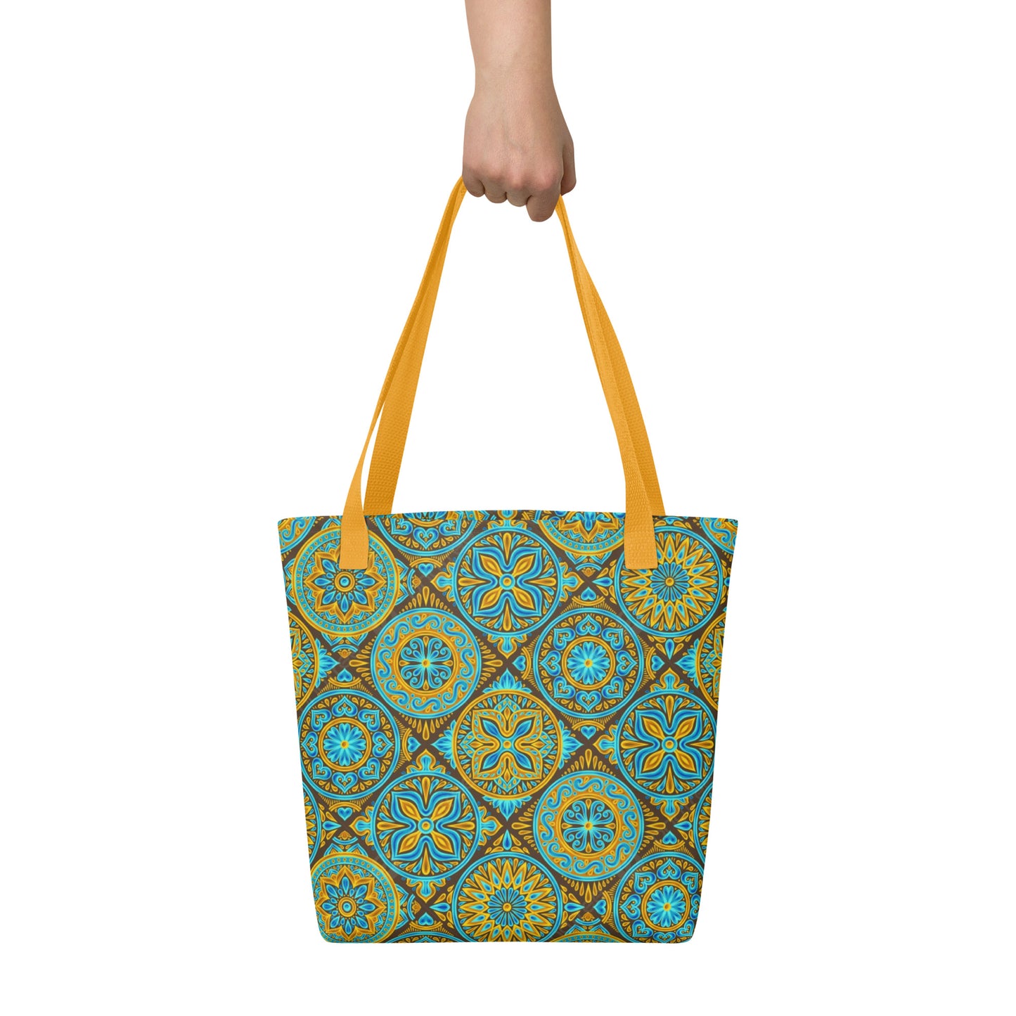 Orange Mosaic Design Tote bag