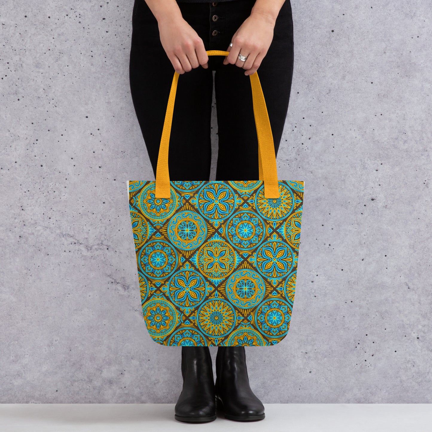 Orange Mosaic Design Tote bag