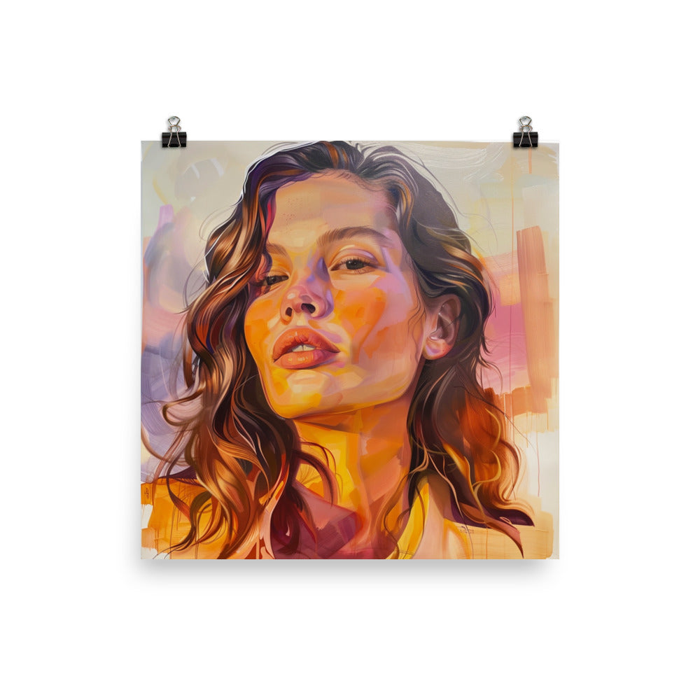 Beautiful Woman Colorful Warm Poster