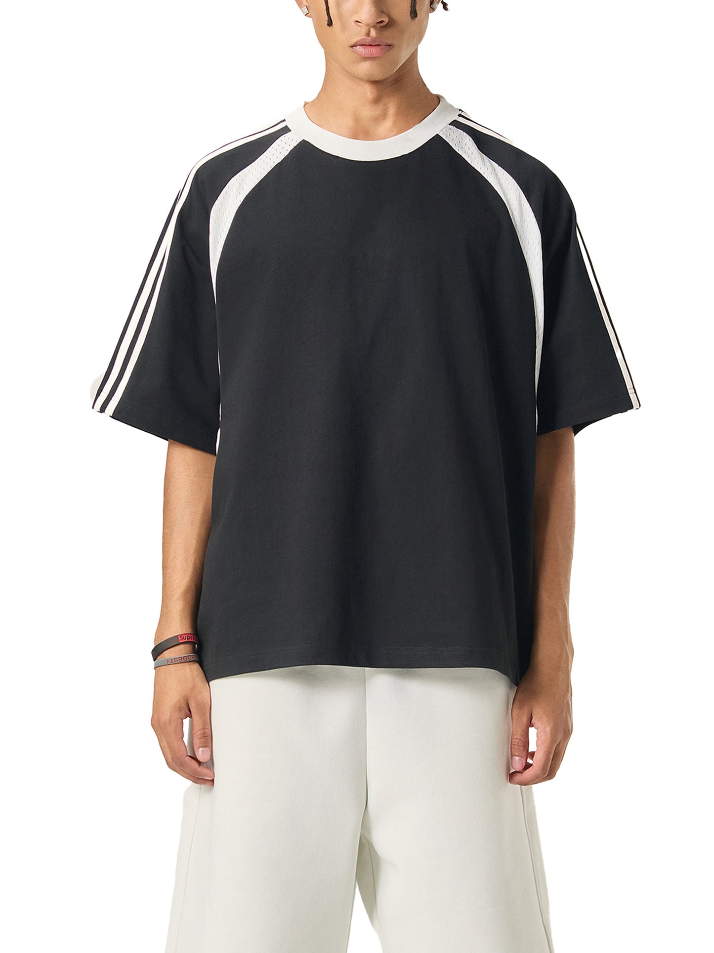 Unisex Contrast Panel Mesh Shirt
