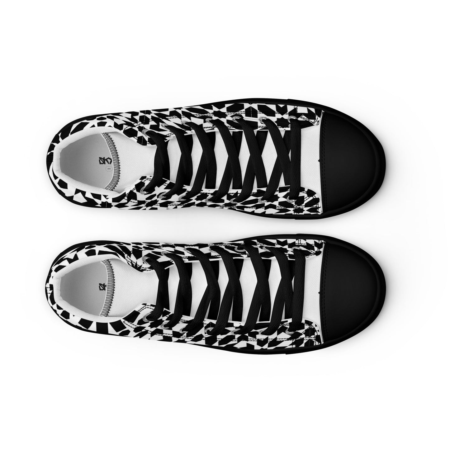 Black & White Graphic Men's High Top Shoes