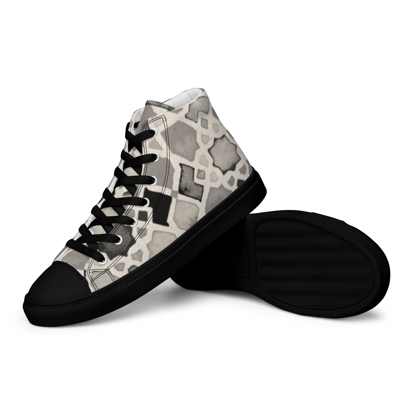 Brown & Black Mosaic High Top Men's