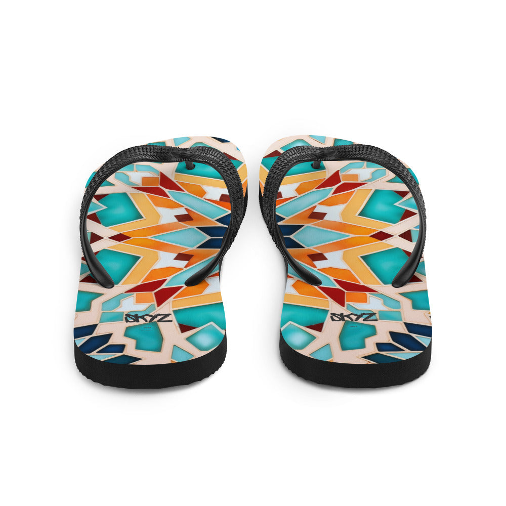 Multicolor Mosaic Flip-Flops