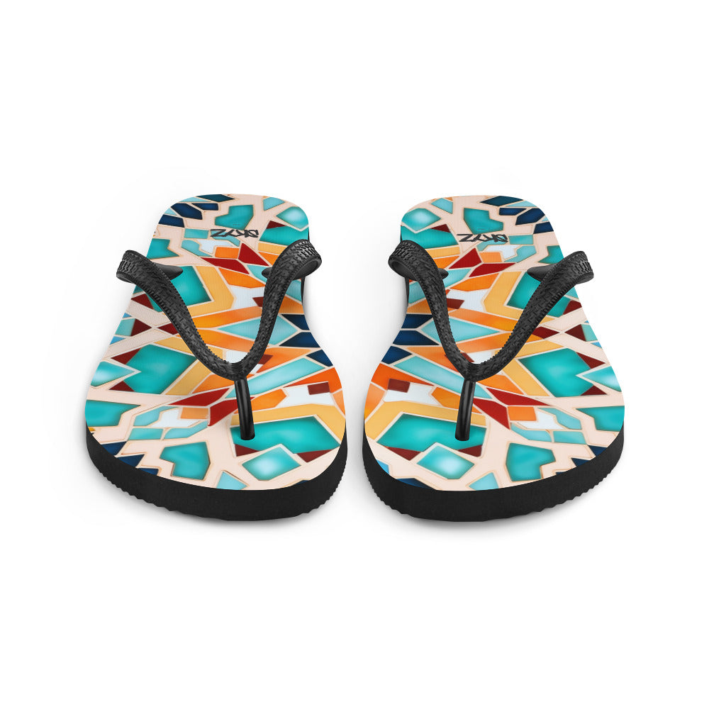 Multicolor Mosaic Flip-Flops