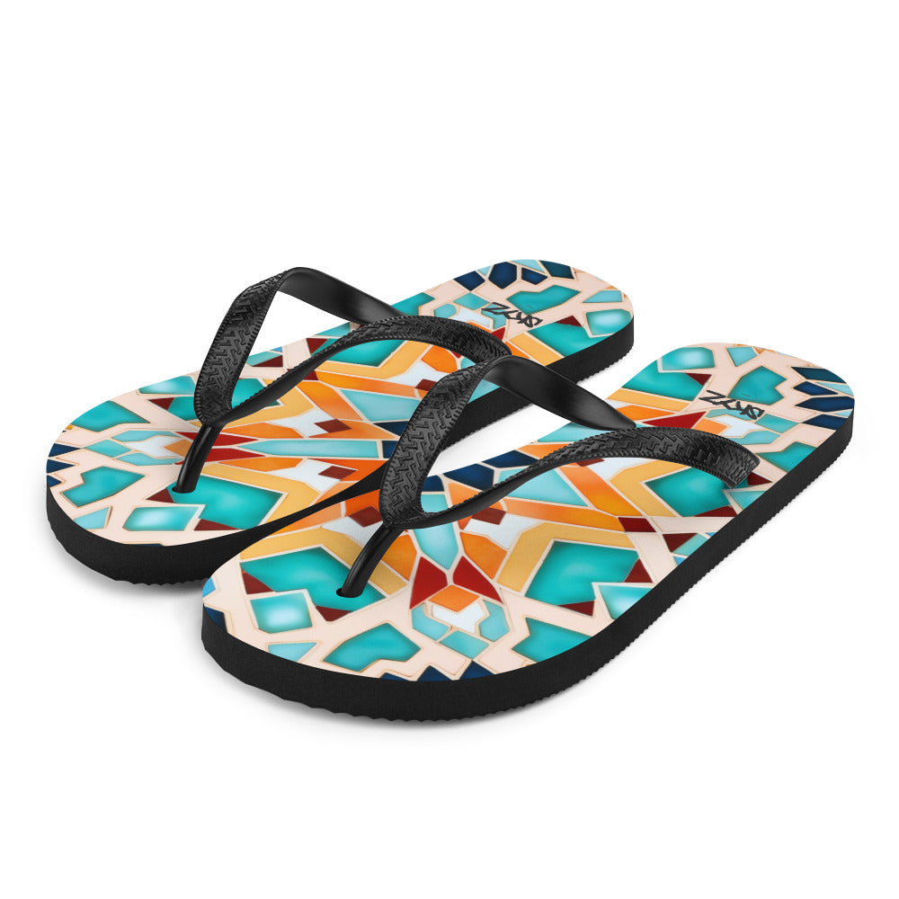 Multicolor Mosaic Flip-Flops