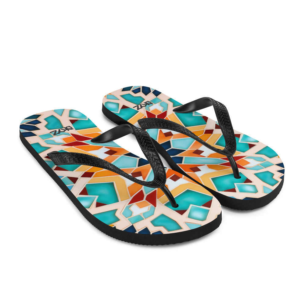 Multicolor Mosaic Flip-Flops