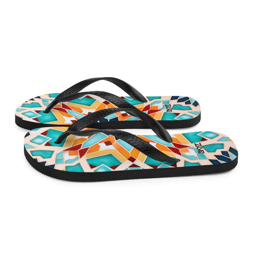 Multicolor Mosaic Flip-Flops