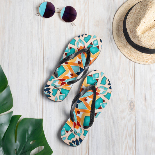 Multicolor Mosaic Flip-Flops