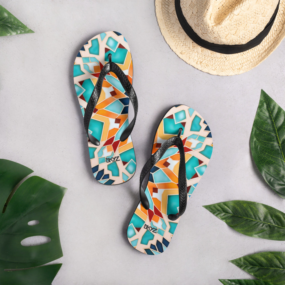 Multicolor Mosaic Flip-Flops