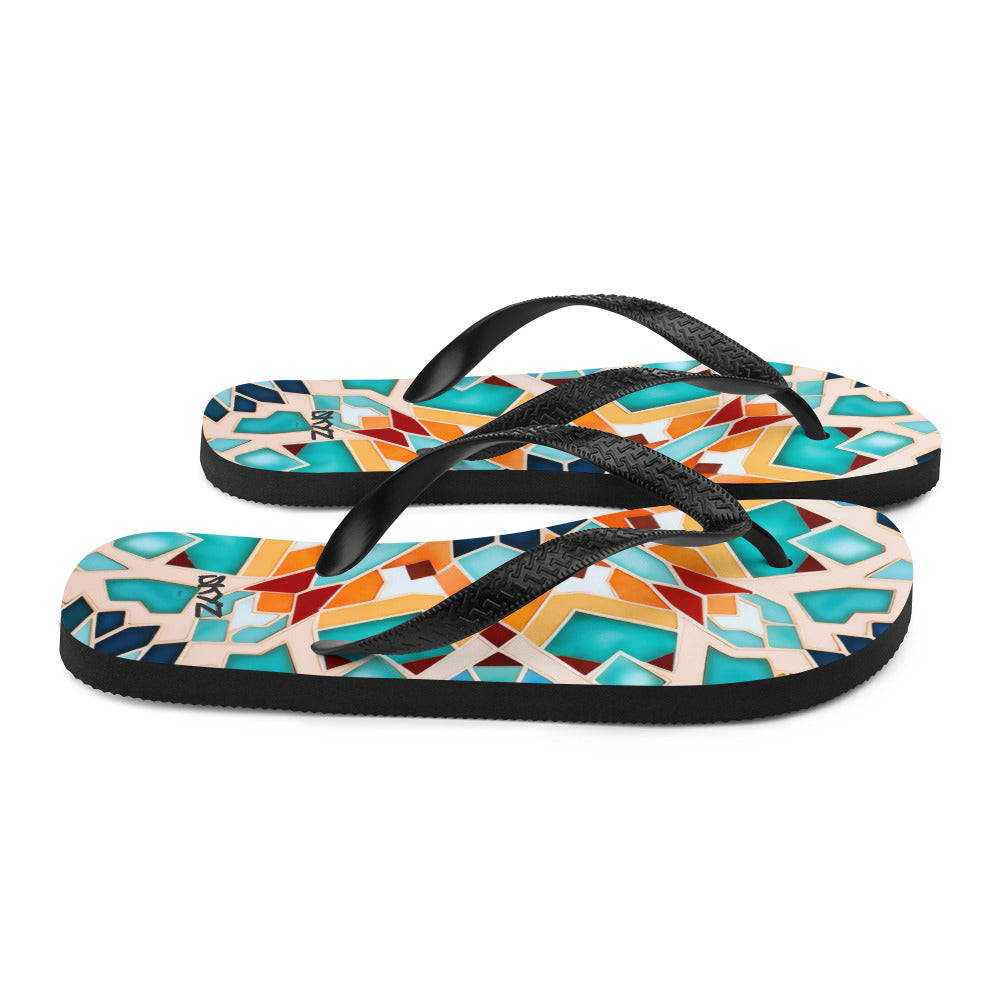 Multicolor Mosaic Flip-Flops