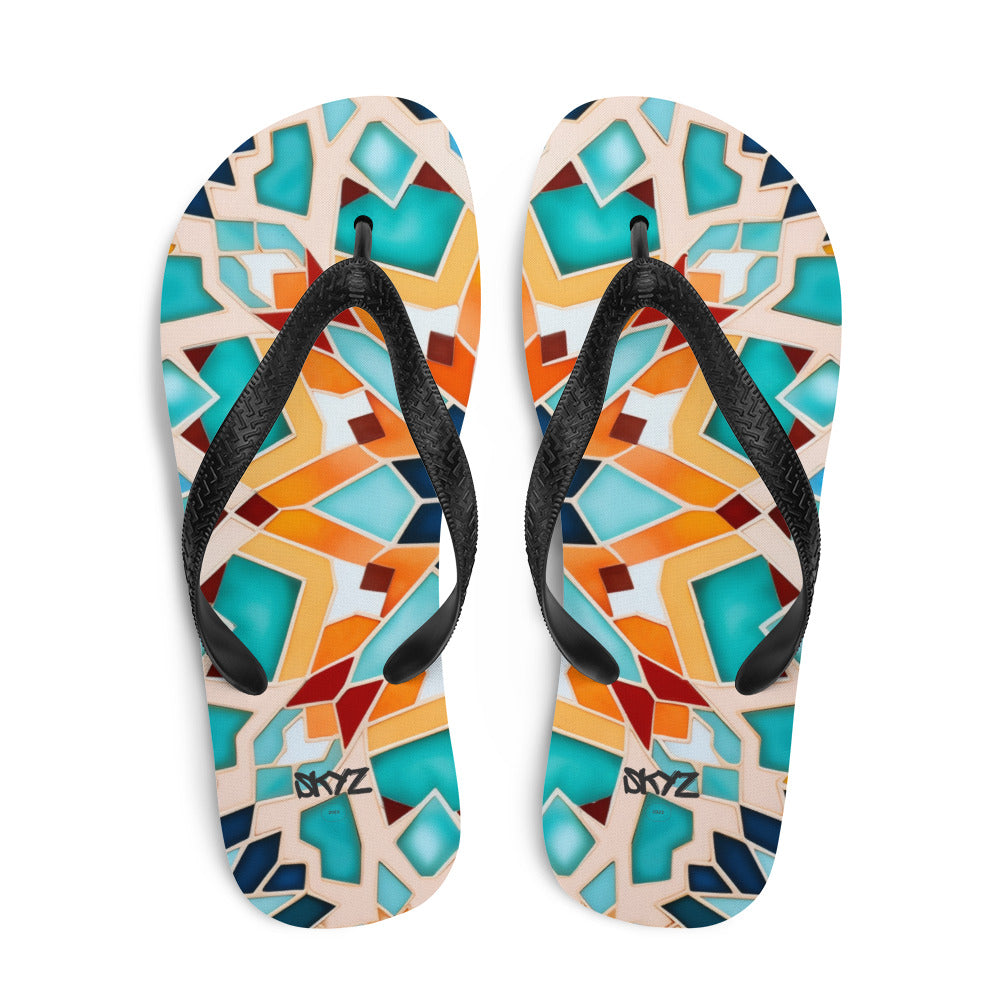 Multicolor Mosaic Flip-Flops