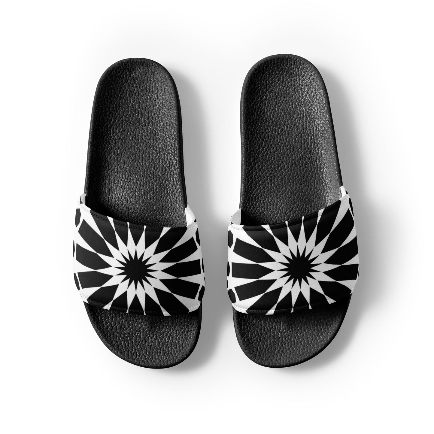 Women's Mosaic Black & White Slides