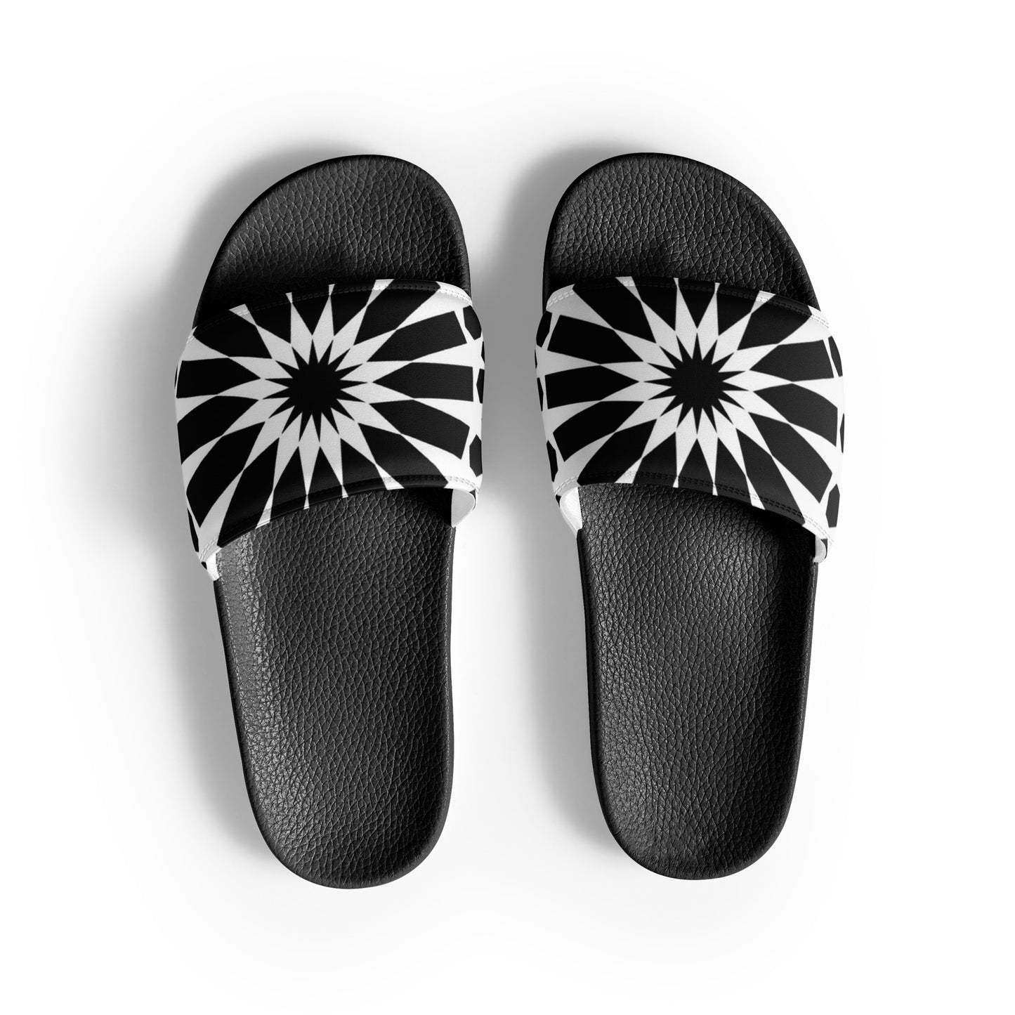 Women's Mosaic Black & White Slides