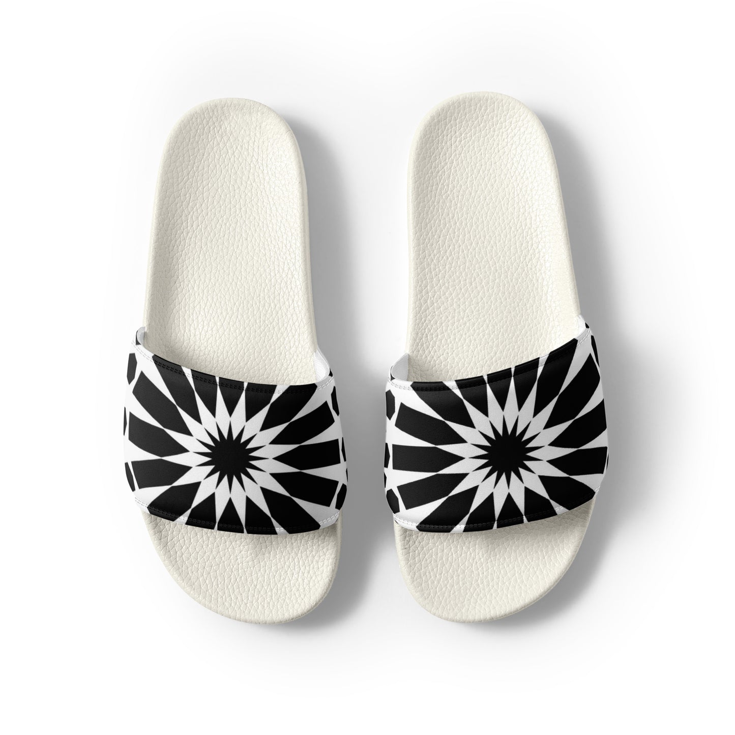 Women's Mosaic Black & White Slides