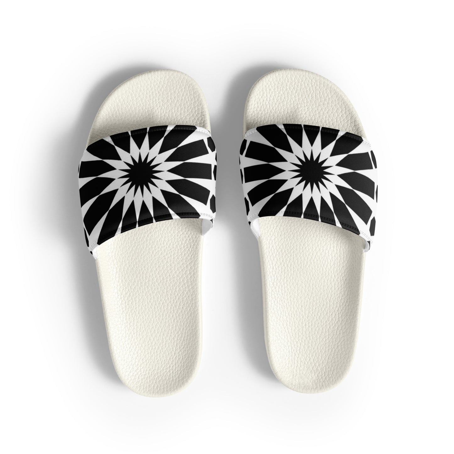 Women's Mosaic Black & White Slides