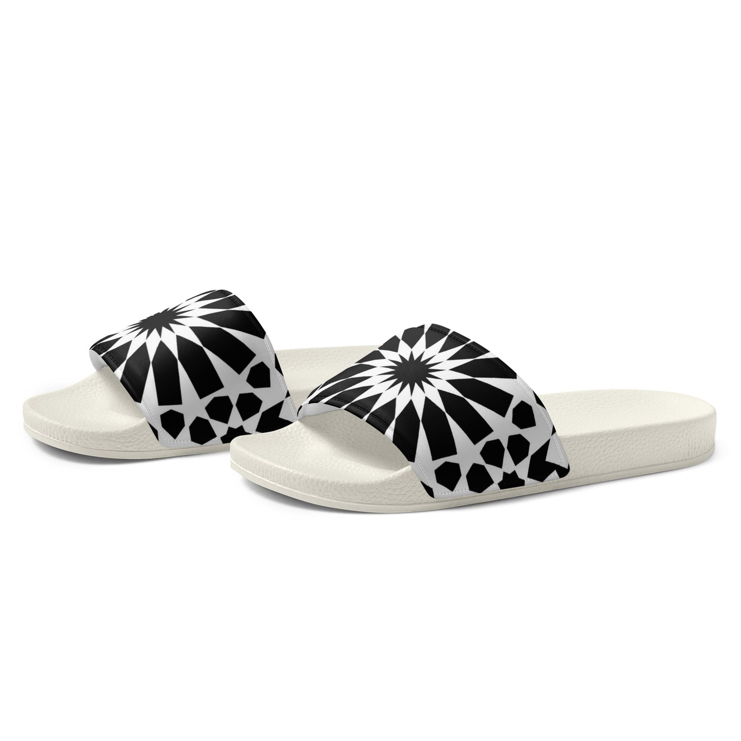 Women's Mosaic Black & White Slides