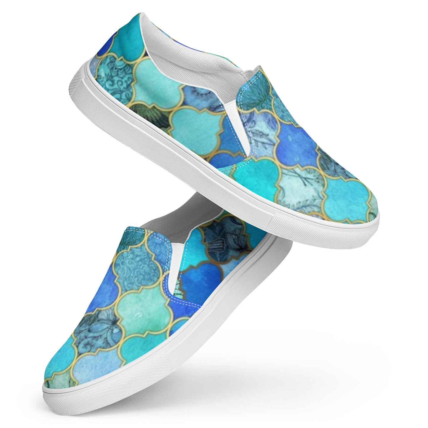 Women’s Blue Mosaic Tile canvas shoes