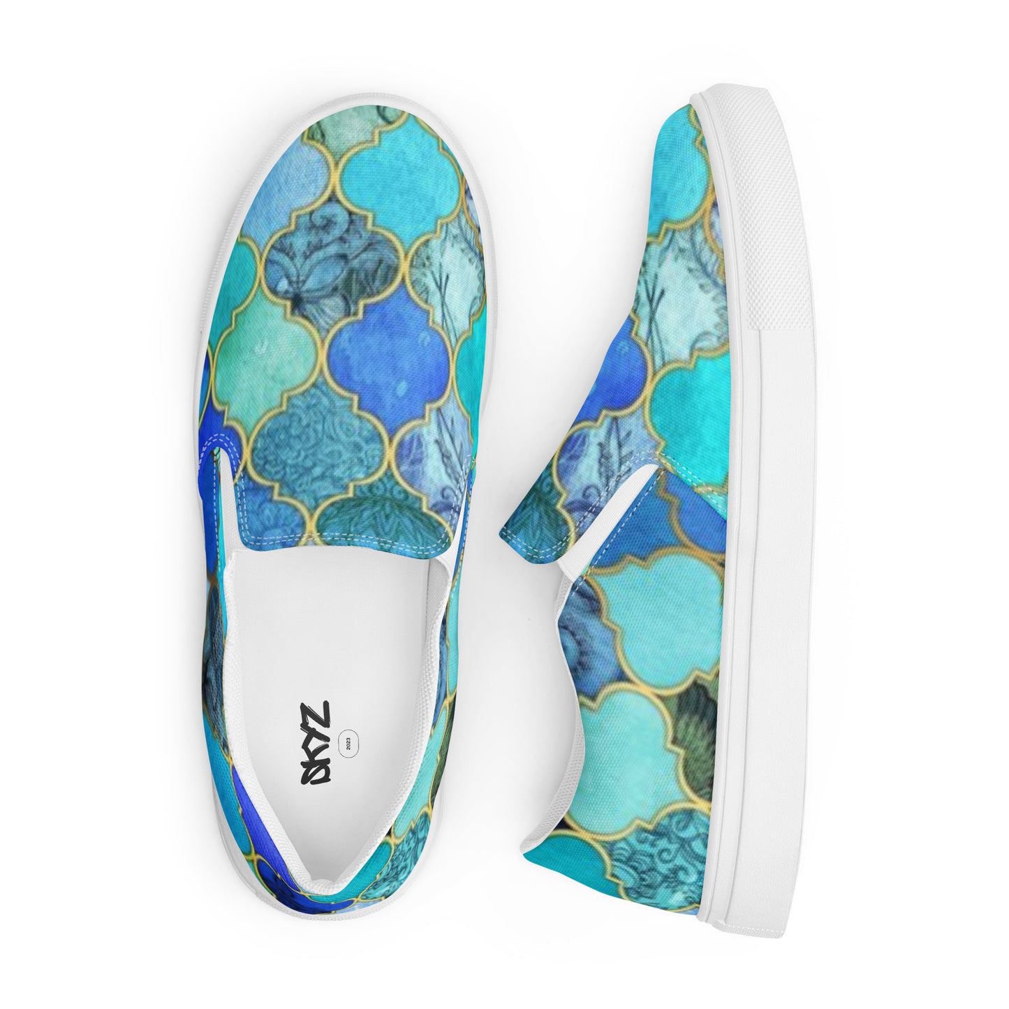 Women’s Blue Mosaic Tile canvas shoes